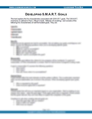 Developing SMART Goals