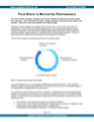 Four Steps to Motivating Performance