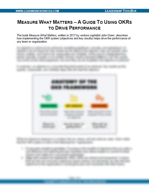 Measure What Matters - A Guide to Using OKRs