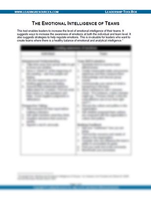 The Emotional Intelligence of Teams