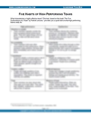 Five Habits of High-Performing Teams
