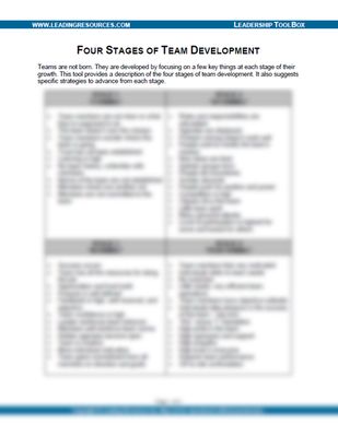 Four Stages of Team Development