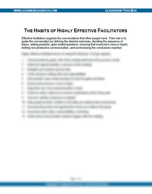 The Habits of Highly Effective Facilitators