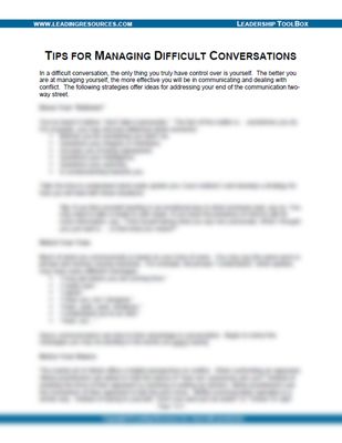 Tips for Managing Difficult Conversations
