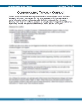 Communicating Through Conflict