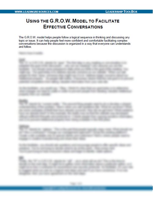 Using the GROW Model to Facilitate Effective Conversations