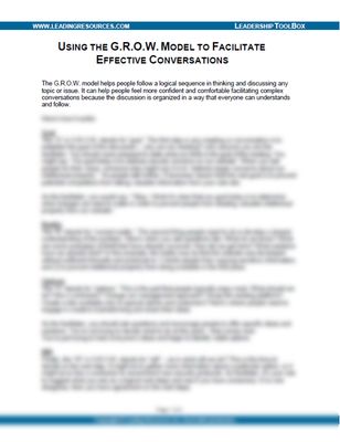 Using the GROW Model to Facilitate Effective Conversations