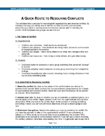 A Quick Route to Resolving Conflicts