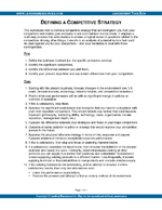 Defining a Competitive Strategy