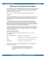 Developing a Purpose Statement