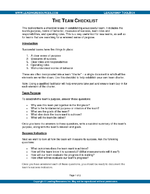 The Team Checklist