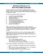 Operating Principles for High-Performing Companies