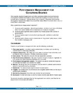 Performance Management for Governing Boards