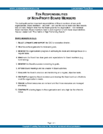 Non-Profit Board Members: Top Ten Responsibilities