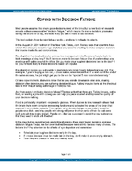 Coping with Decision Fatigue