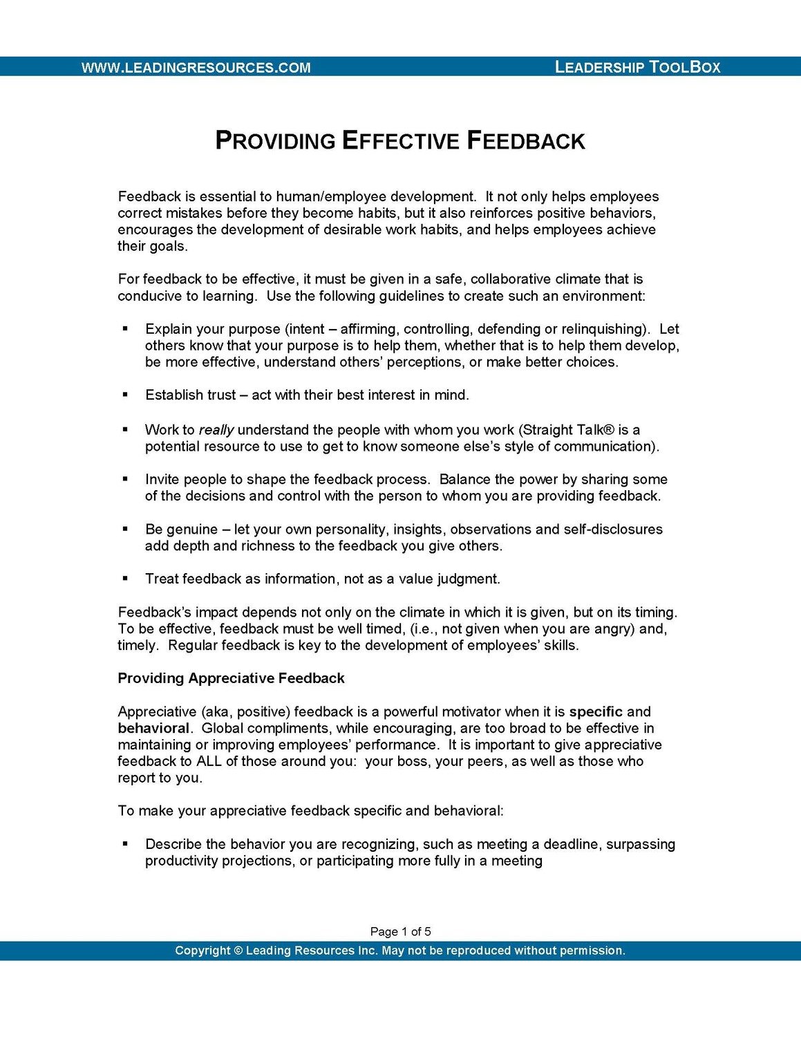 How to Give Effective Feedback