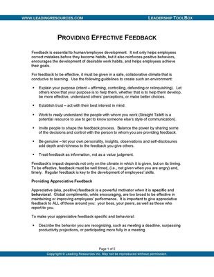 How to Give Effective Feedback