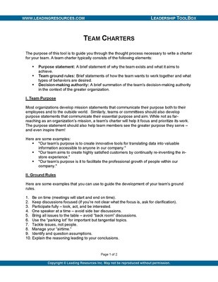 Team Charters