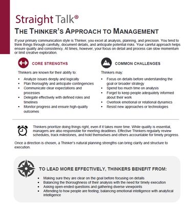 Straight Talk® Thinker's Management Profile