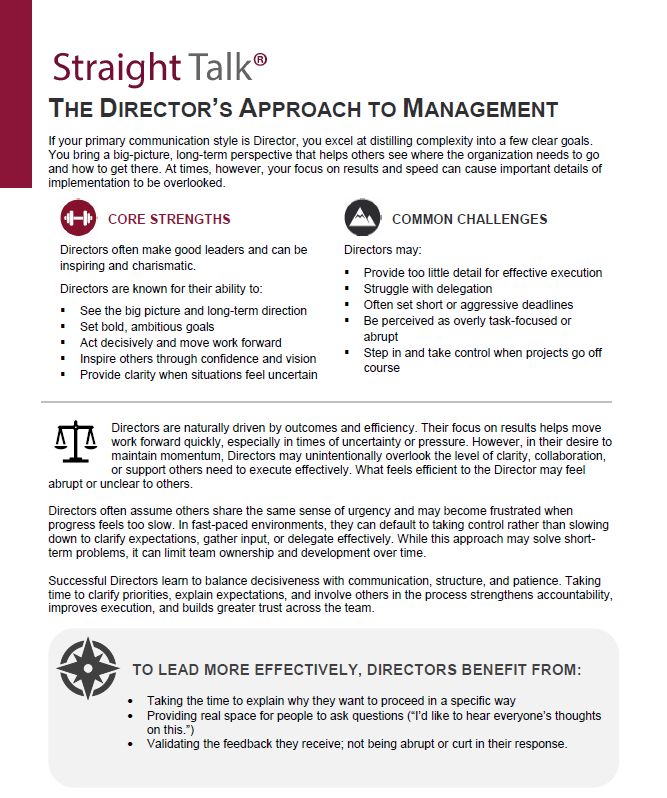 Straight Talk® Director's Management Profile