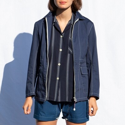 W'MENSWEAR SAILCLOTH JACKET IN BLUE W'MENSWEAR SAILCLOTH JACKET IN BLUE