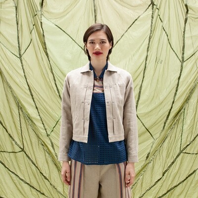 W'MENSWEAR ENGINEER'S JACKET IN LINEN W'MENSWEAR ENGINEER'S JACKET IN LINEN
