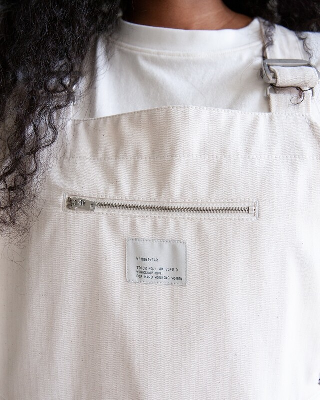 W'MENSWEAR HOLIDAY DUNGAREE IN OFF-WHITE