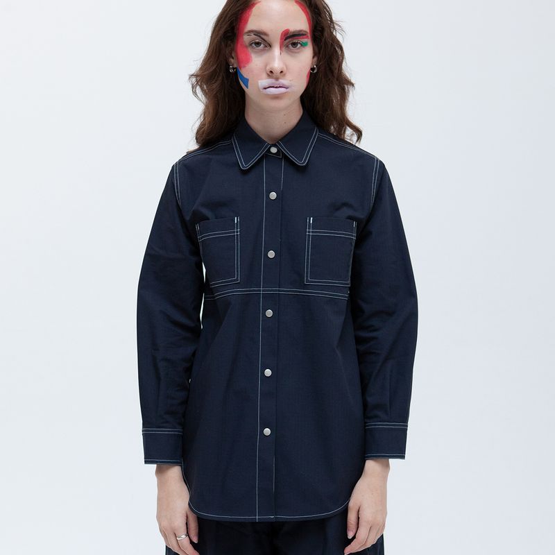 W&#39;MENSWEAR CREW SHIRT IN NAVY