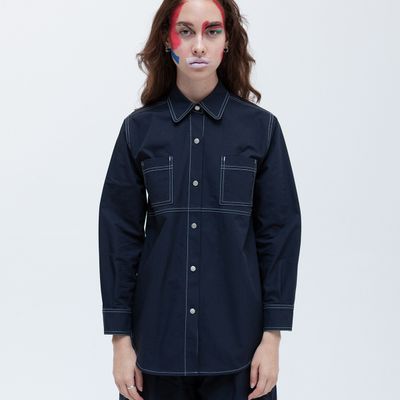 W&#39;MENSWEAR CREW SHIRT IN NAVY