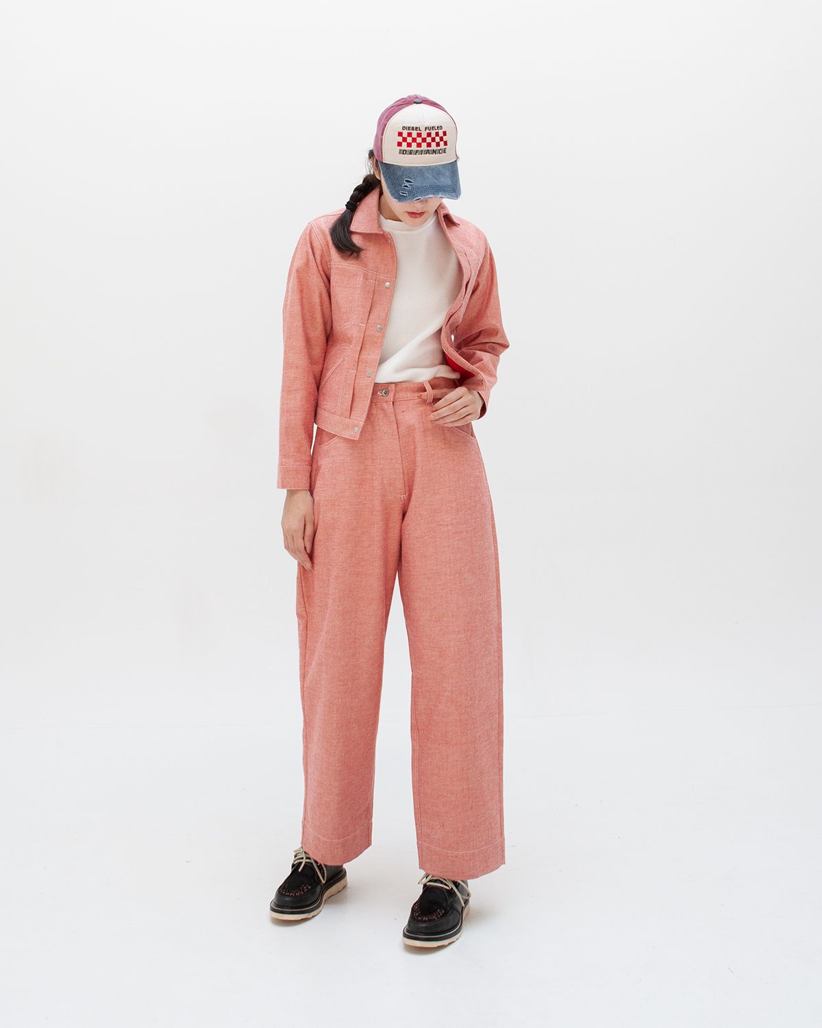 W'MENSWEAR WENDY TROUSERS IN RED DENIM