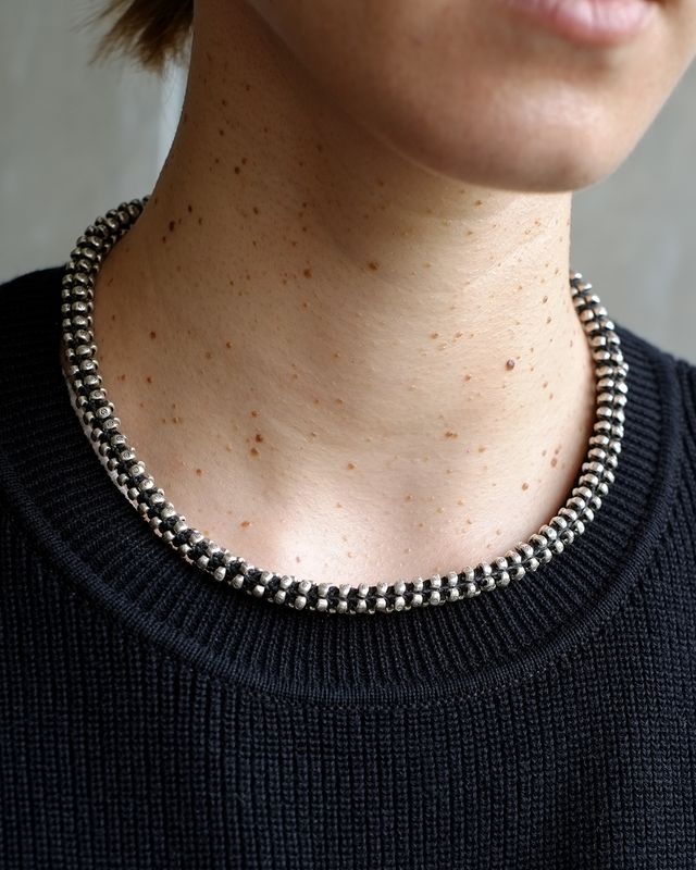 W'MENSWEAR 'KAREN-PUNK' BRAIDED SILVER CHOKER