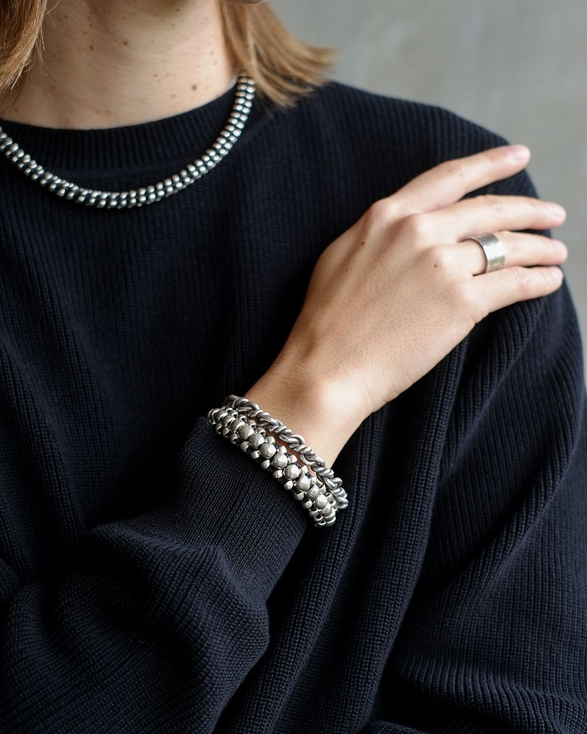 W'MENSWEAR 'KAREN-PUNK' BRAIDED SILVER BRACELET