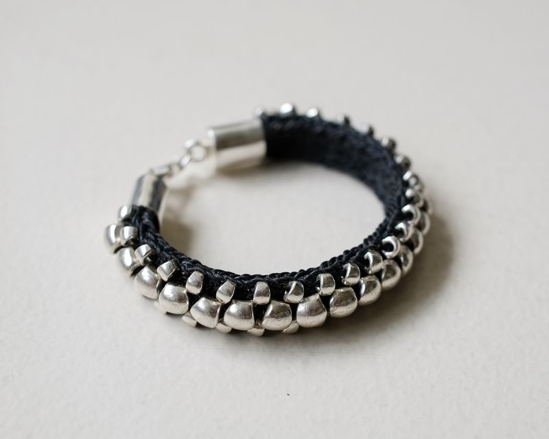 W'MENSWEAR 'KAREN-PUNK' BRAIDED SILVER BRACELET W'MENSWEAR 'KAREN-PUNK' BRAIDED SILVER BRACELET