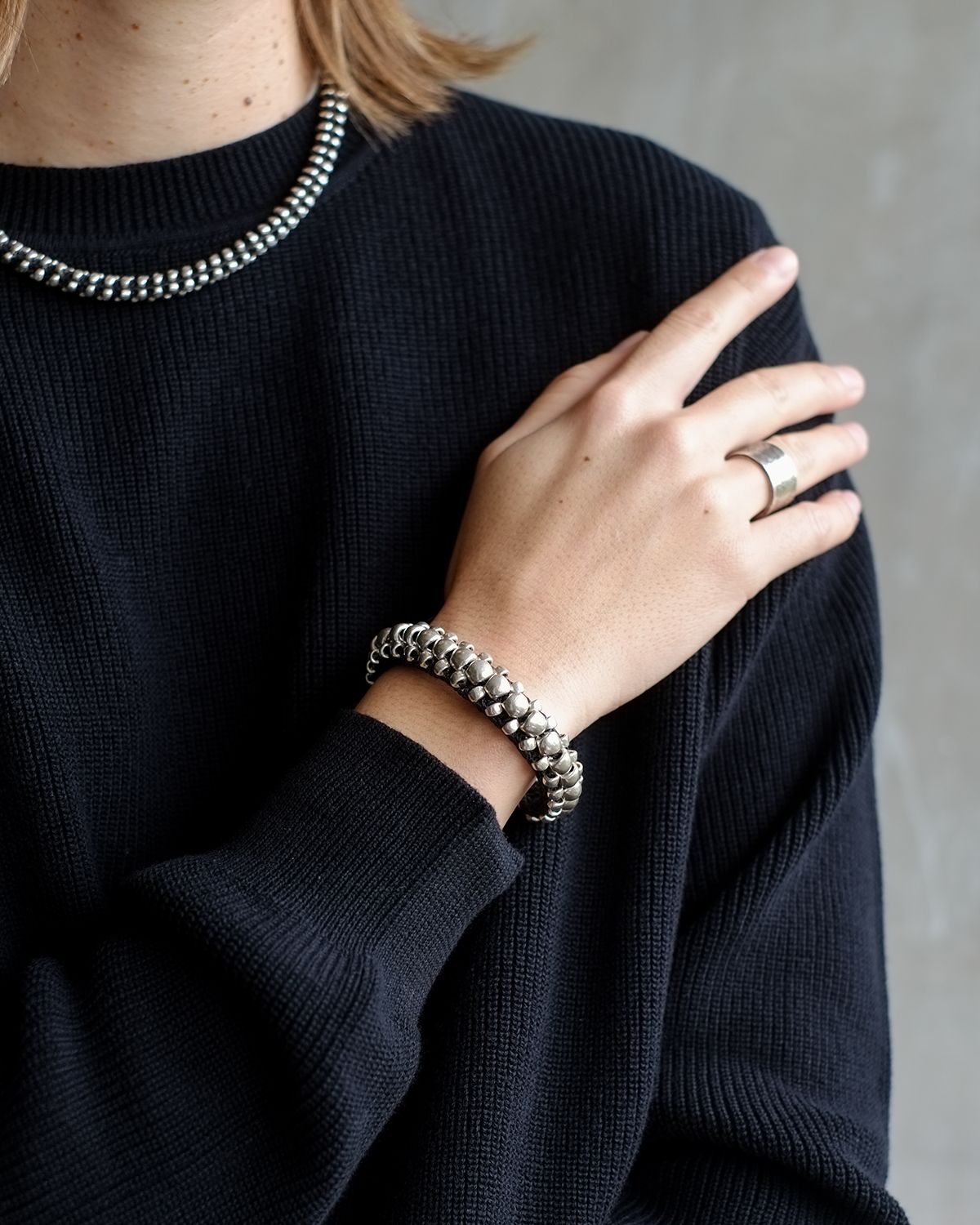 W&#39;MENSWEAR &#39;KAREN-PUNK&#39; BRAIDED SILVER BRACELET
