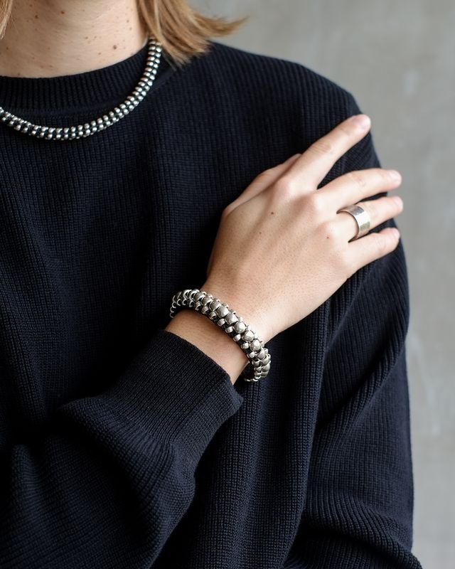 W&#39;MENSWEAR &#39;KAREN-PUNK&#39; BRAIDED SILVER BRACELET