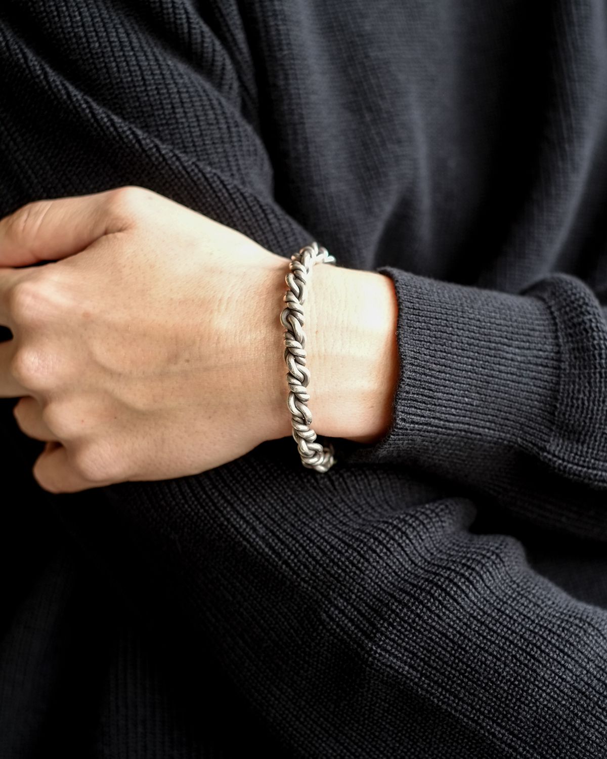 W&#39;MENSWEAR &#39;KAREN-PUNK&#39; TWISTED SILVER CUFF