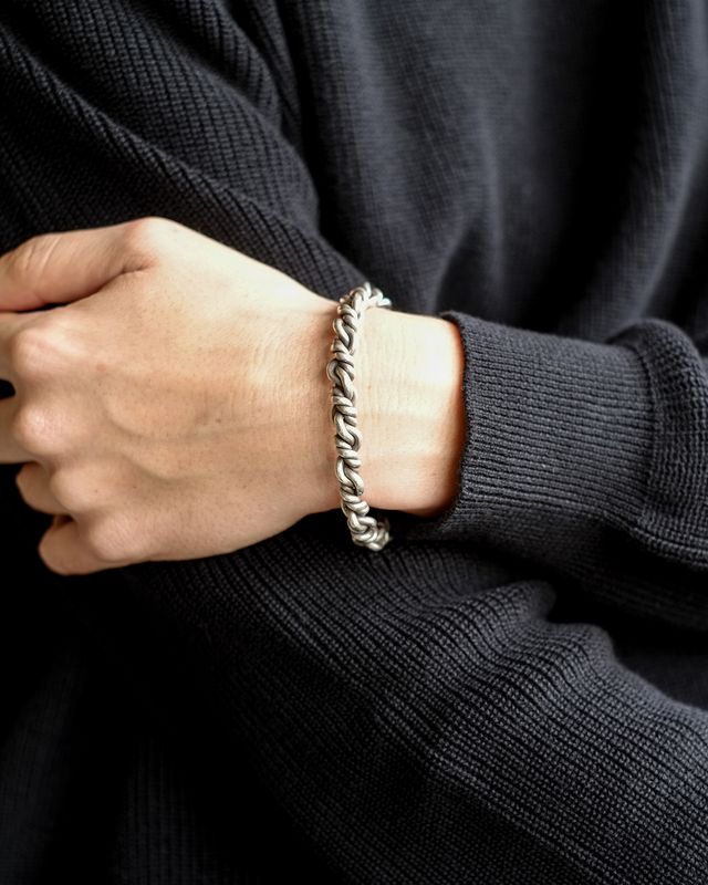 W&#39;MENSWEAR &#39;KAREN-PUNK&#39; TWISTED SILVER CUFF
