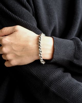 W&#39;MENSWEAR &#39;KAREN-PUNK&#39; TWISTED SILVER CUFF