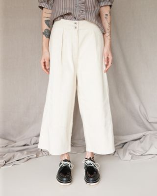 W'MENSWEAR BURNOUT PANTS IN HEIRLOOM COTTON