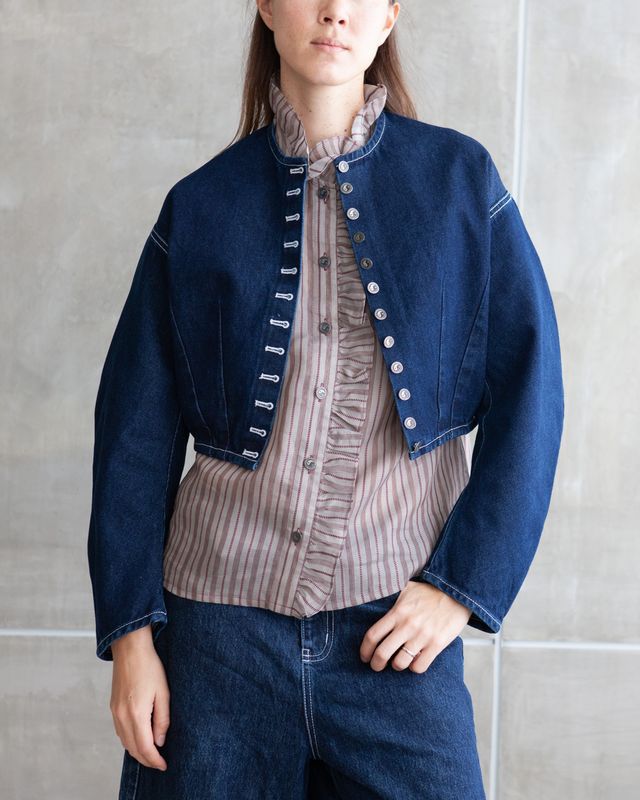 W'MENSWEAR BLOOMER JACKET IN INDIGO
