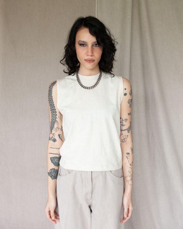 W&#39;MENSWEAR W&#39;MENS TANK IN OATMEAL COTTON-HEMP