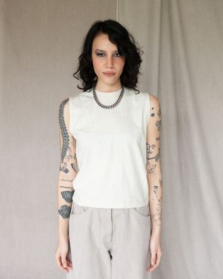 W&#39;MENSWEAR W&#39;MENS TANK IN OATMEAL COTTON-HEMP