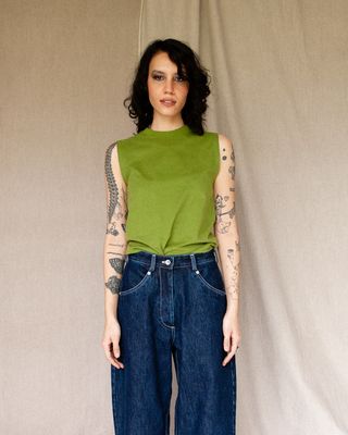 W&#39;MENSWEAR W&#39;MENS TANK IN MATCHA GREEN SUPERSOFT COTTON