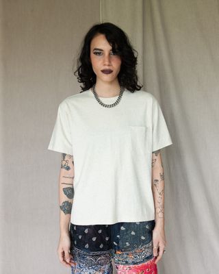 W&#39;MENSWEAR BOWL TEE IN OATMEAL COTTON-HEMP