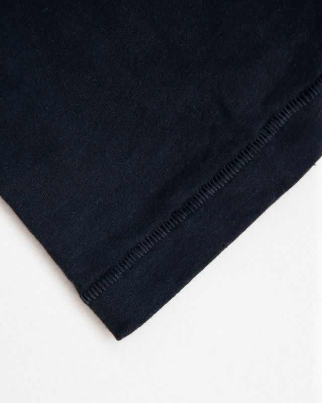 W'MENSWEAR BOWL TEE IN BLACK COTTON-HEMP