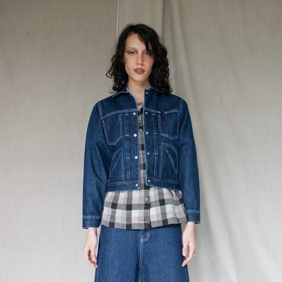 W'MENSWEAR ENGINEER'S JACKET IN WASHED DENIM W'MENSWEAR ENGINEER'S JACKET IN WASHED DENIM