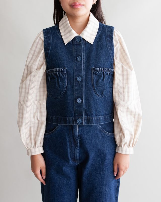 W&#39;MENSWEAR NAA VEST IN WASHED DENIM