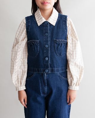 W&#39;MENSWEAR NAA VEST IN WASHED DENIM