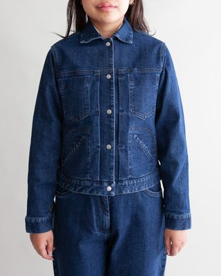 W&#39;MENSWEAR ENGINEER&#39;S JACKET IN WASHED SELVEDGE DENIM