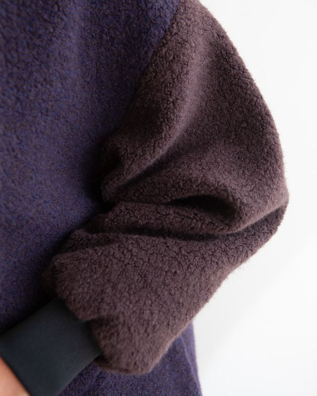 W'MENSWEAR DIPPER COAT IN NAVY/BROWN